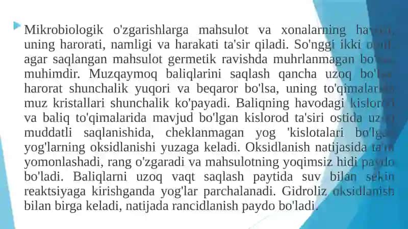 Baliq konservalari, preservlari, baliq ikralari, baliq moylari ishlab chiqarish texnologiyasi 4