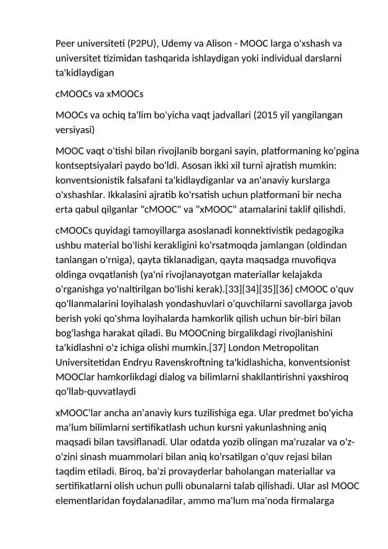 Ommaviy ochiq online kurslar 4