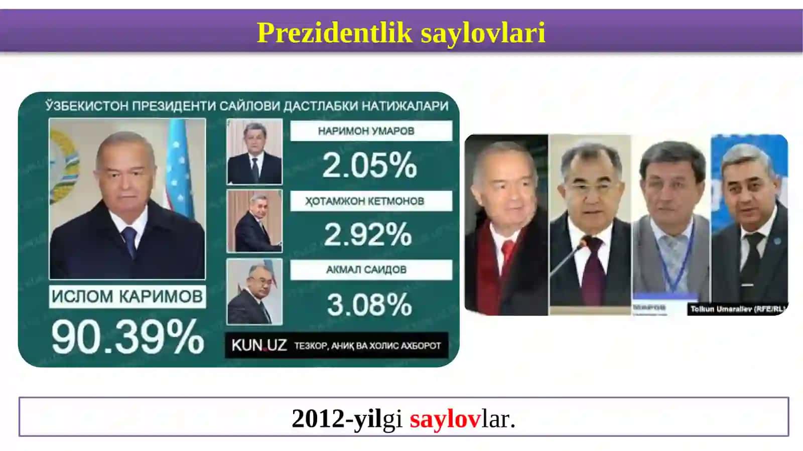 O`zbekiston davlat mustaqilligining qo`lga kiritilishi. 4