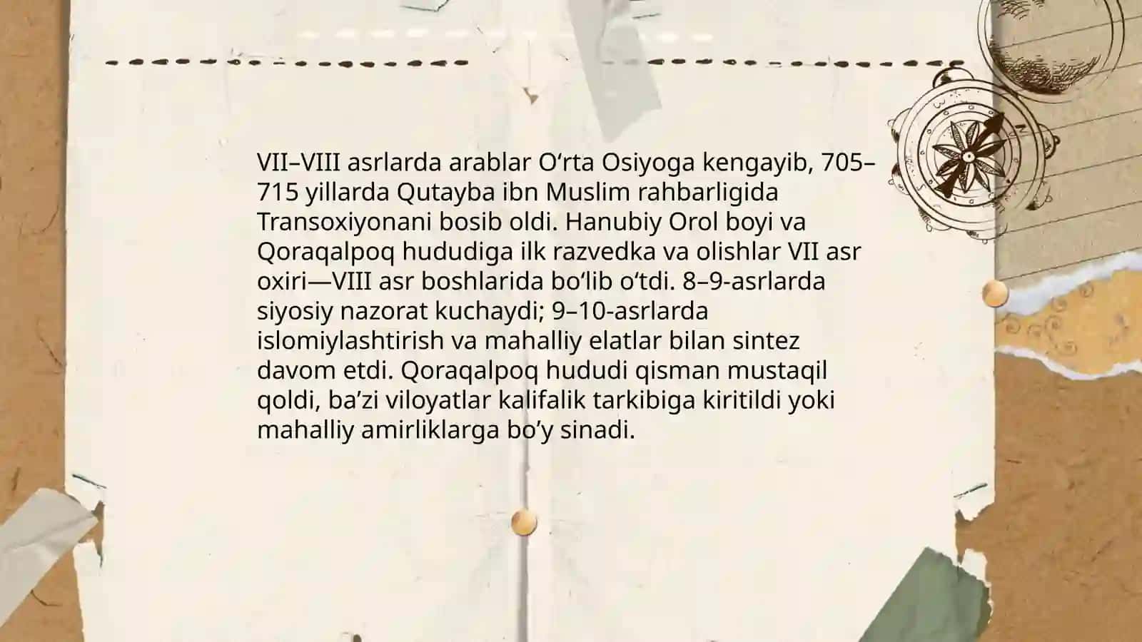 Hanubiy orol boyi arablar tomonidan bosib olinishi Qoraqalpoqlar 4