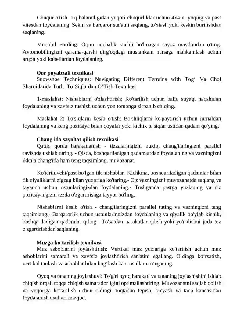 Tog‘ Va Chol Sharoitlarida Turli To’Siqlardan O’Tish Texnikasi 4