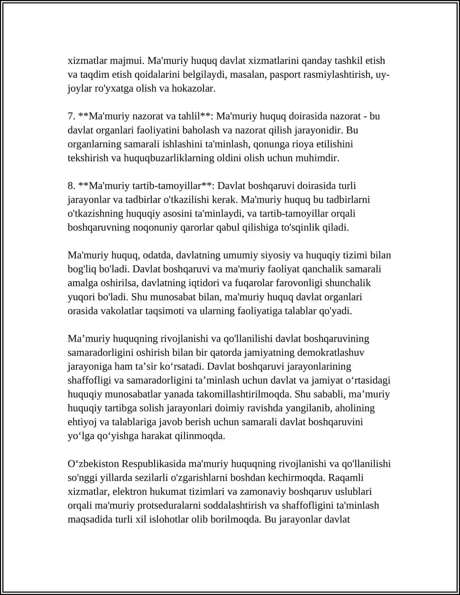 MA’MURIY HUQUQ MODULI 4