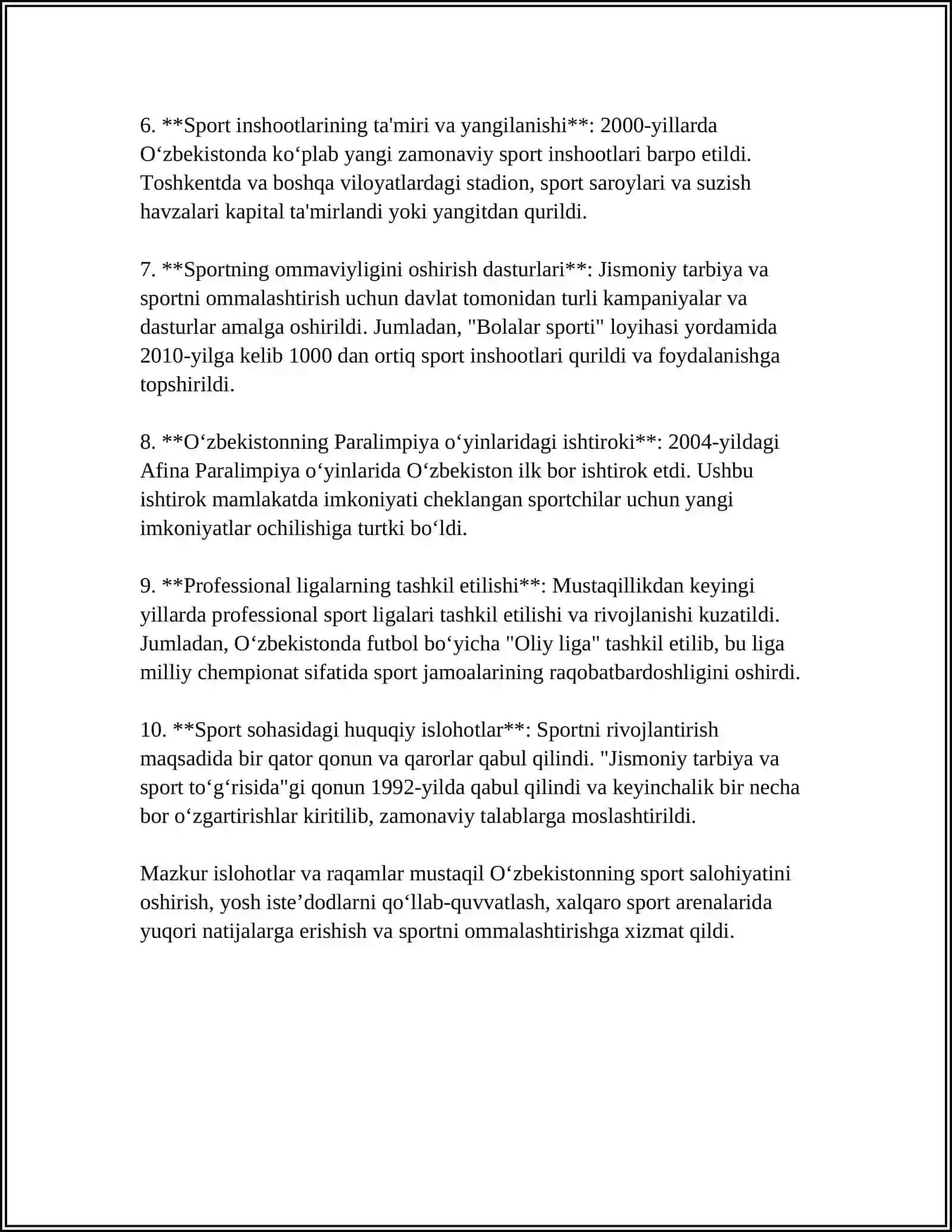 Oʻzbekistonda Jismoniy Tarbiya va Sportning Rivojlanishi Tarixi (1991-2021) 4