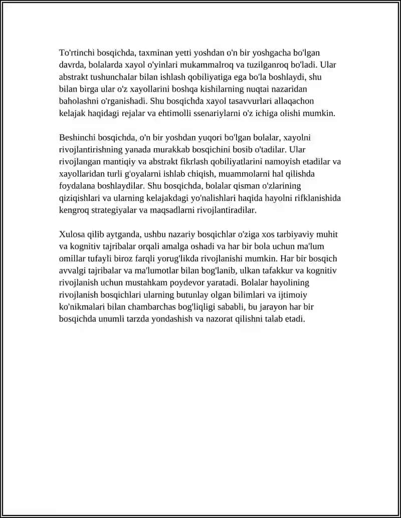 BOLALARDA XAYOLNING RIVOJLANISH BOSQICHLARI 4