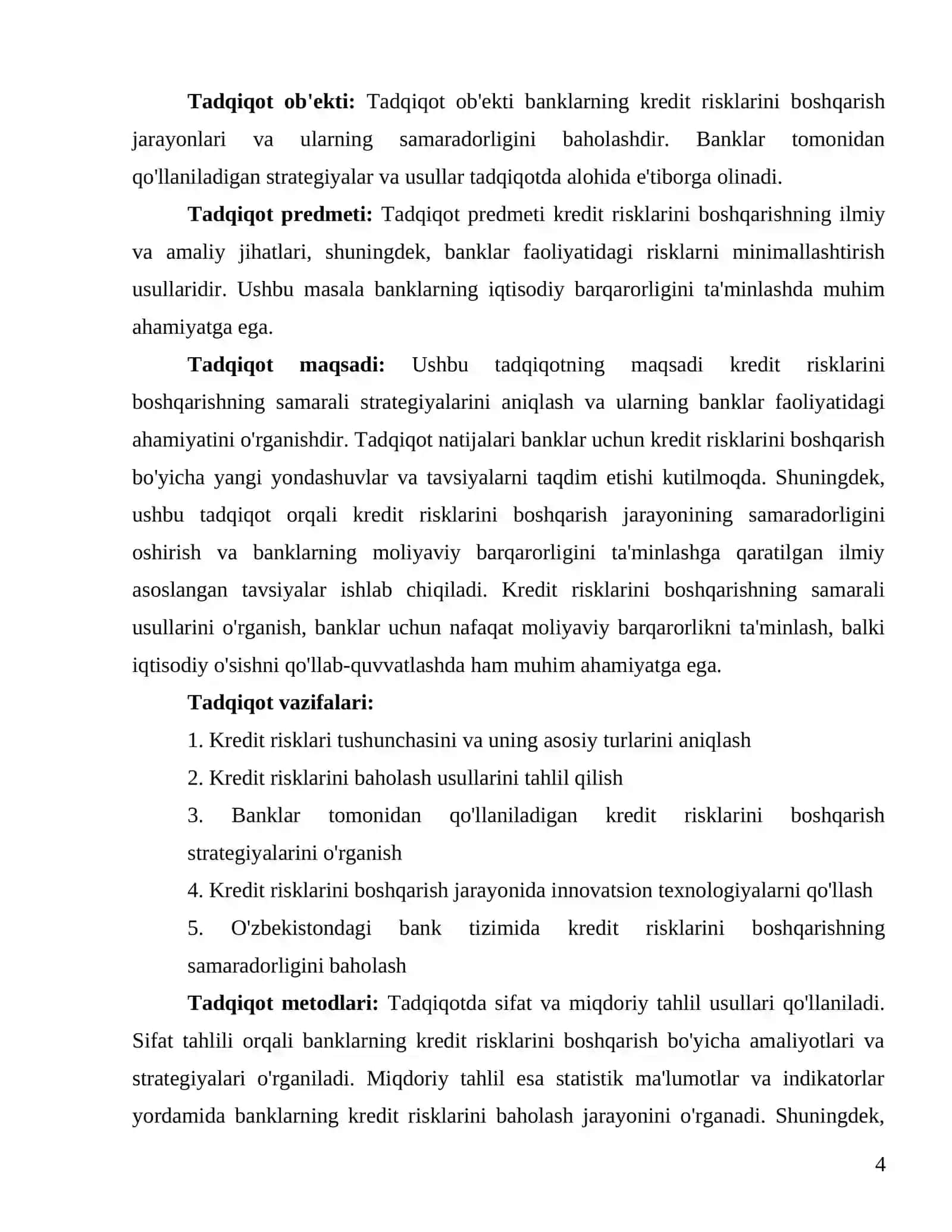 KREDIT RISKLARINI BOSHQARISH: BANKLAR UCHUN SAMARALI STRATEGIYALAR 4