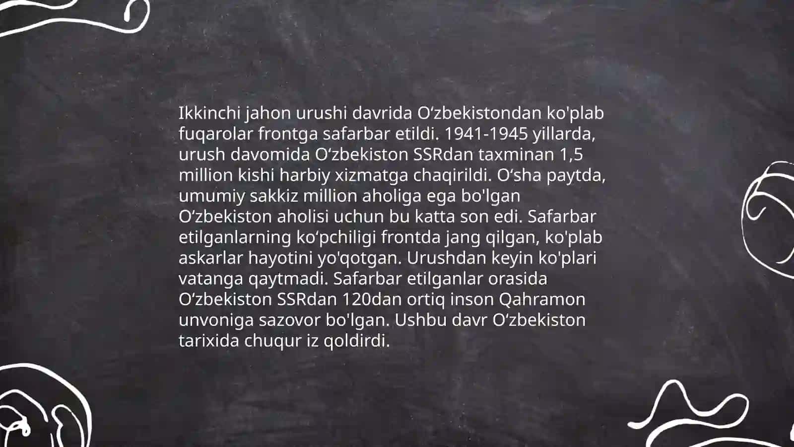 Oʻzbekistonning Ikkinchi Jahon urushiga tortilishi 4