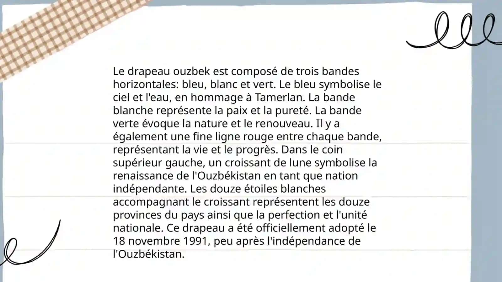 Les symboles de la République de l’Ouzbékistan et de la France 4