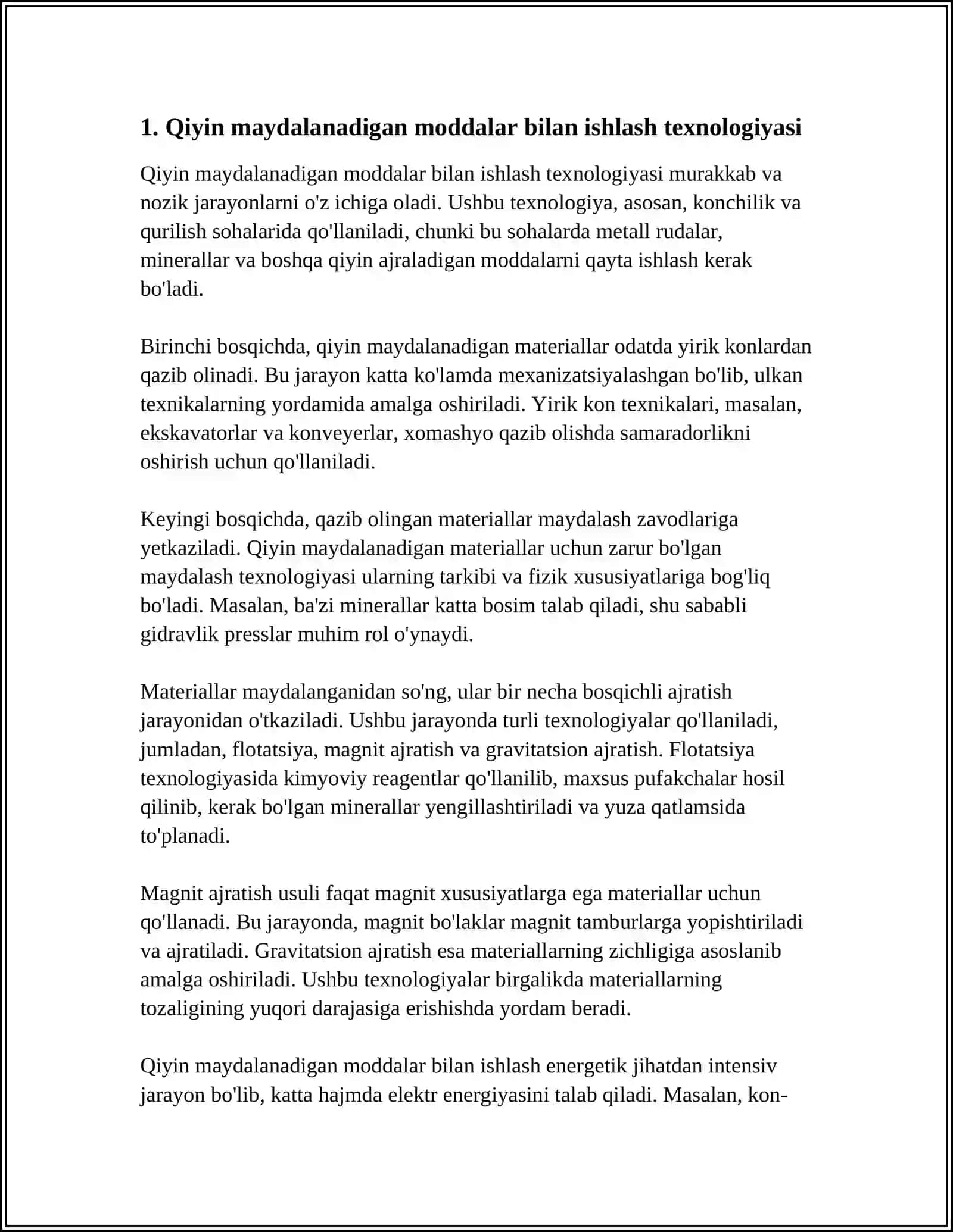 QIYIN MAYDALANADIGAN, TOʻZGʻUVCHI VA BOʻYOVCHI, EKSTRAKTLAR VA EFIR MOYLARI BILAN MODDALAR BILAN POROSHOKLAR TAYYORLASH, SIFATINI BAHOLASH TRITURATLAR TEXNOLOGIYASI 4