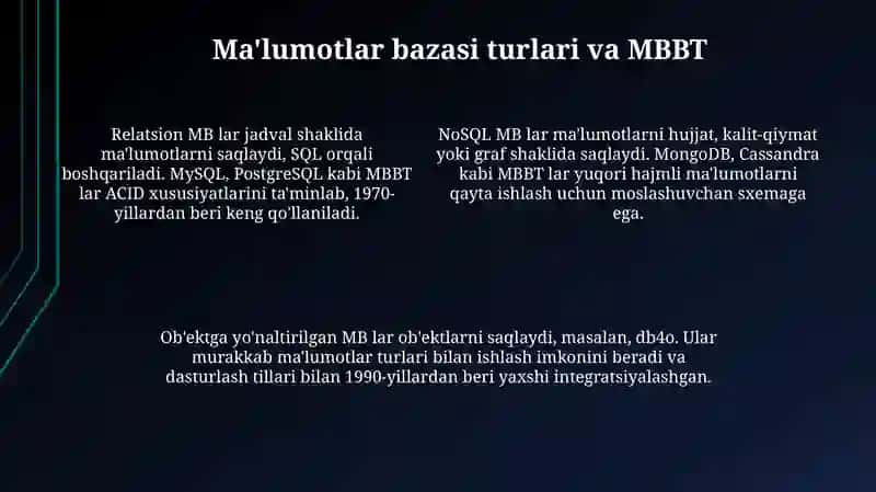 Ma'lumotlar bazasi tushunchasi va ahamiyati 4