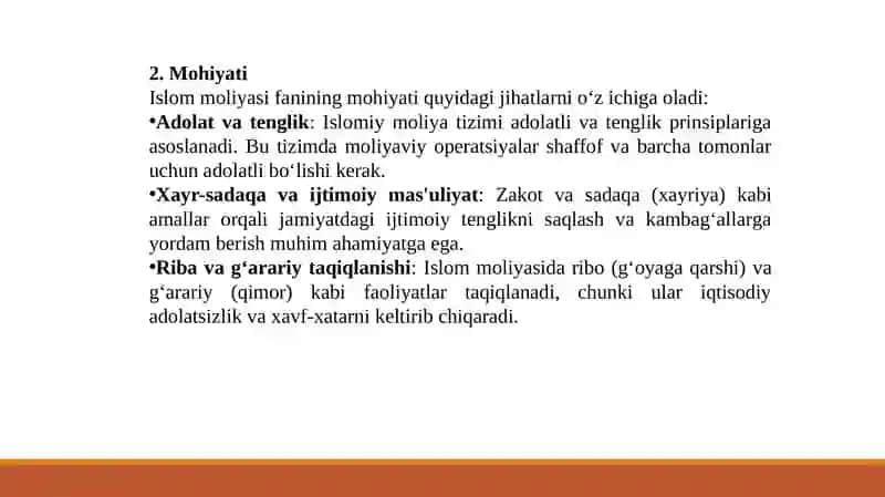 Islom moliyasi fanining mohiyati, predmeti va asosiy tamoyillari 4