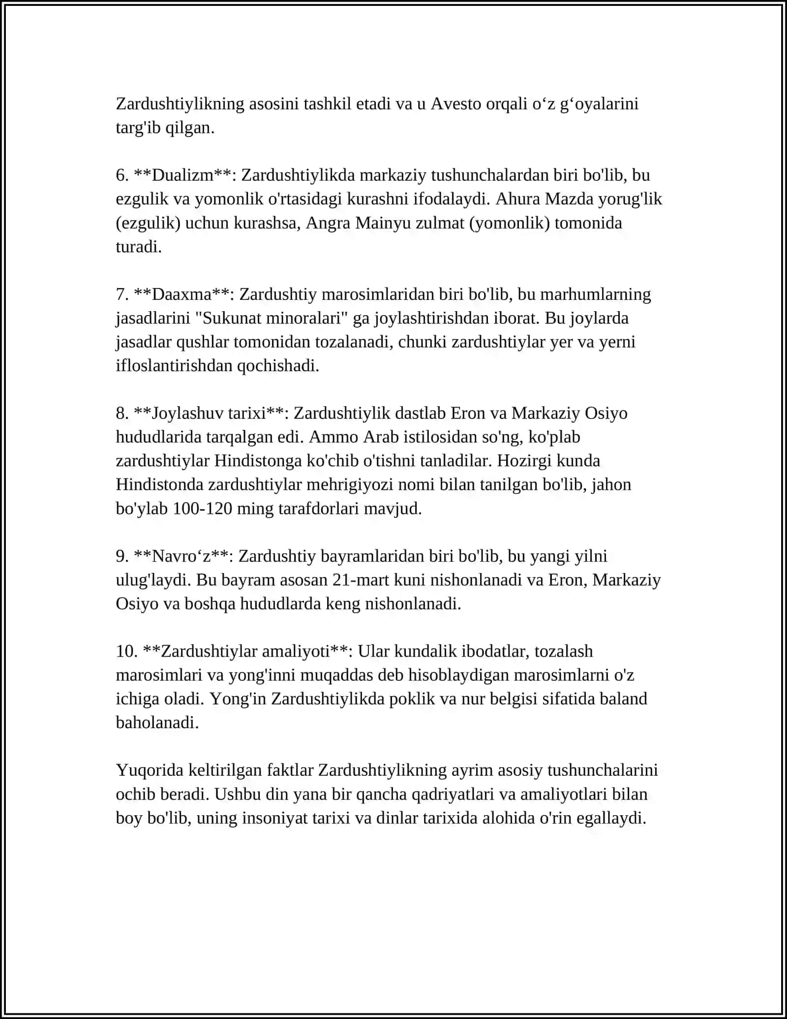 ZARDUSHTIYLIKNING TIOLOGIK TIZIMI VA DINIY MAROSIMLARI 4