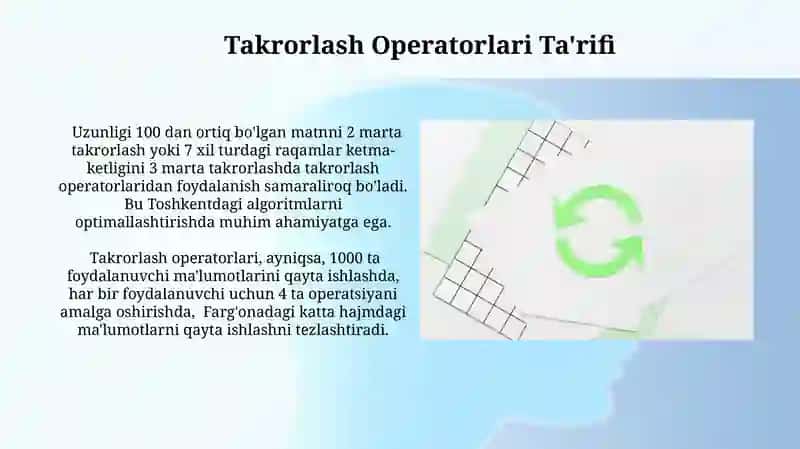Takrorlash Operatorlari 4