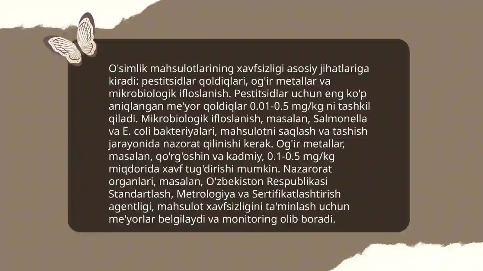 O'simlik oziq ovqat mahsulotlarini veterinariya sanitariya nazorati 4