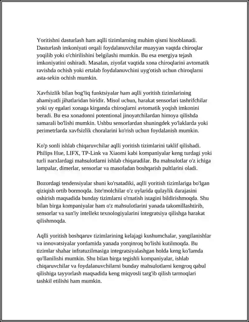 AQLLI UY AVTOMATIZATSIYASI UCHUN O'RNATILGAN TIZIMLAR 4