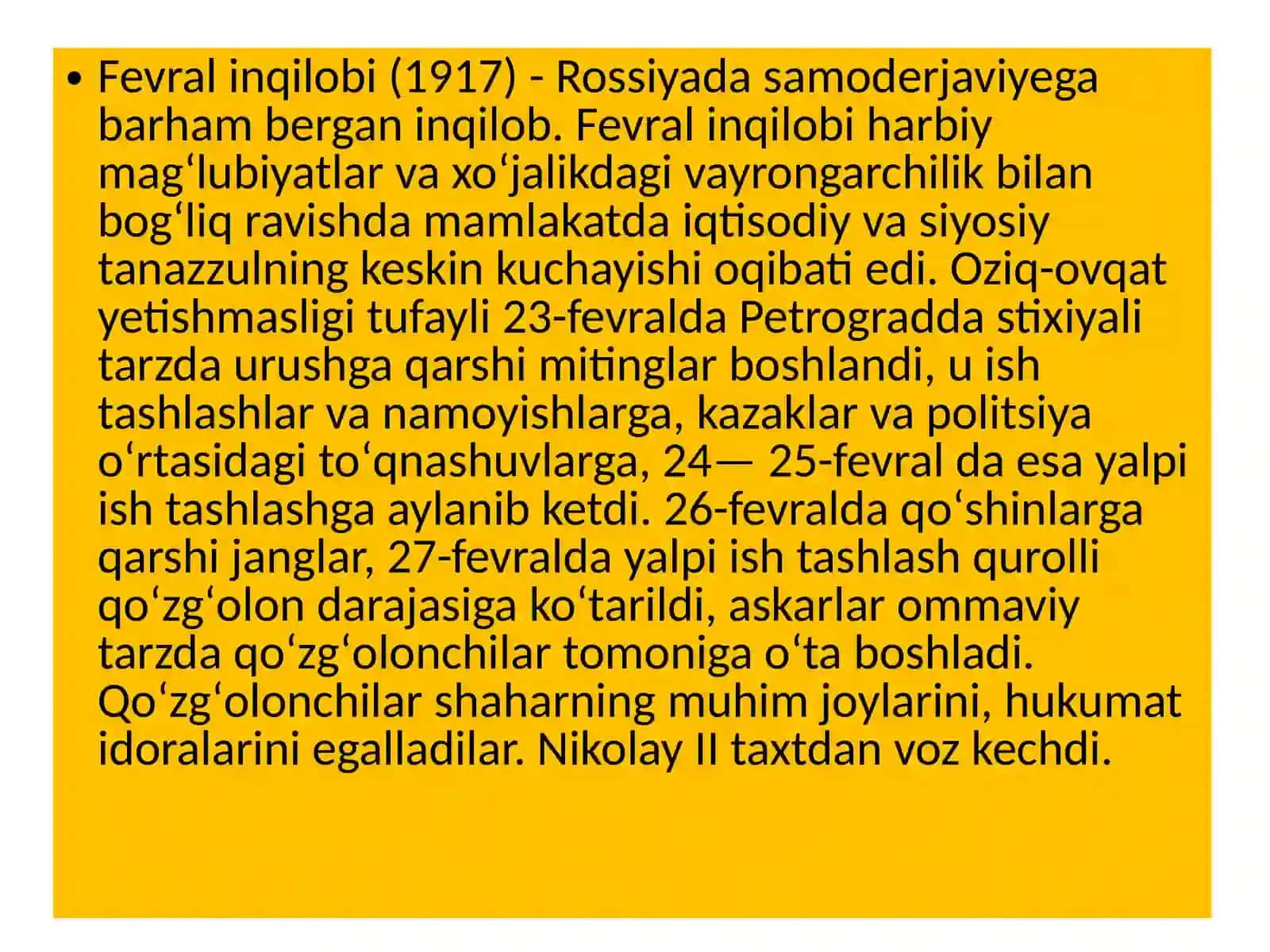 Prezentatsiya: 1917-yil fevral inqilobi va oktabr toʻntarixi 4