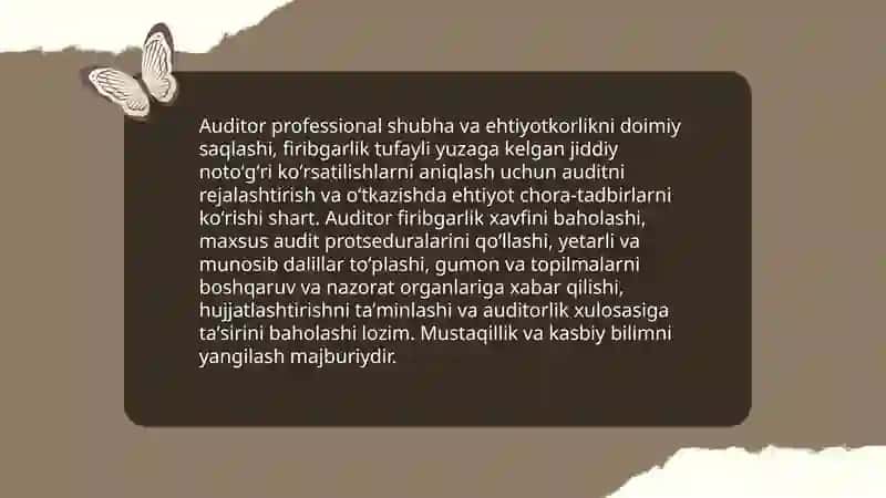 Firibgarlikning ta'rifi va auditdagi ahamiyati 4