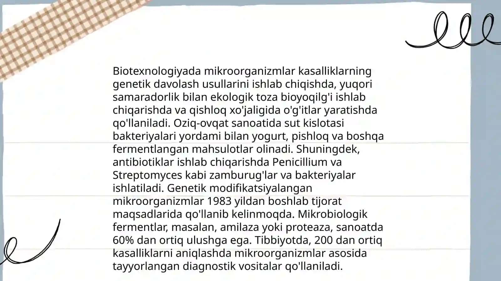 Mikroorganizmlardan zarur moddalar sintezlab olish 4
