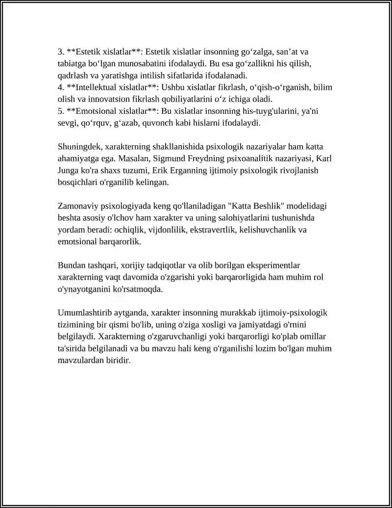 XARAKTER VA UNING XISLATLARI KLASSIFIKATSYASI 4