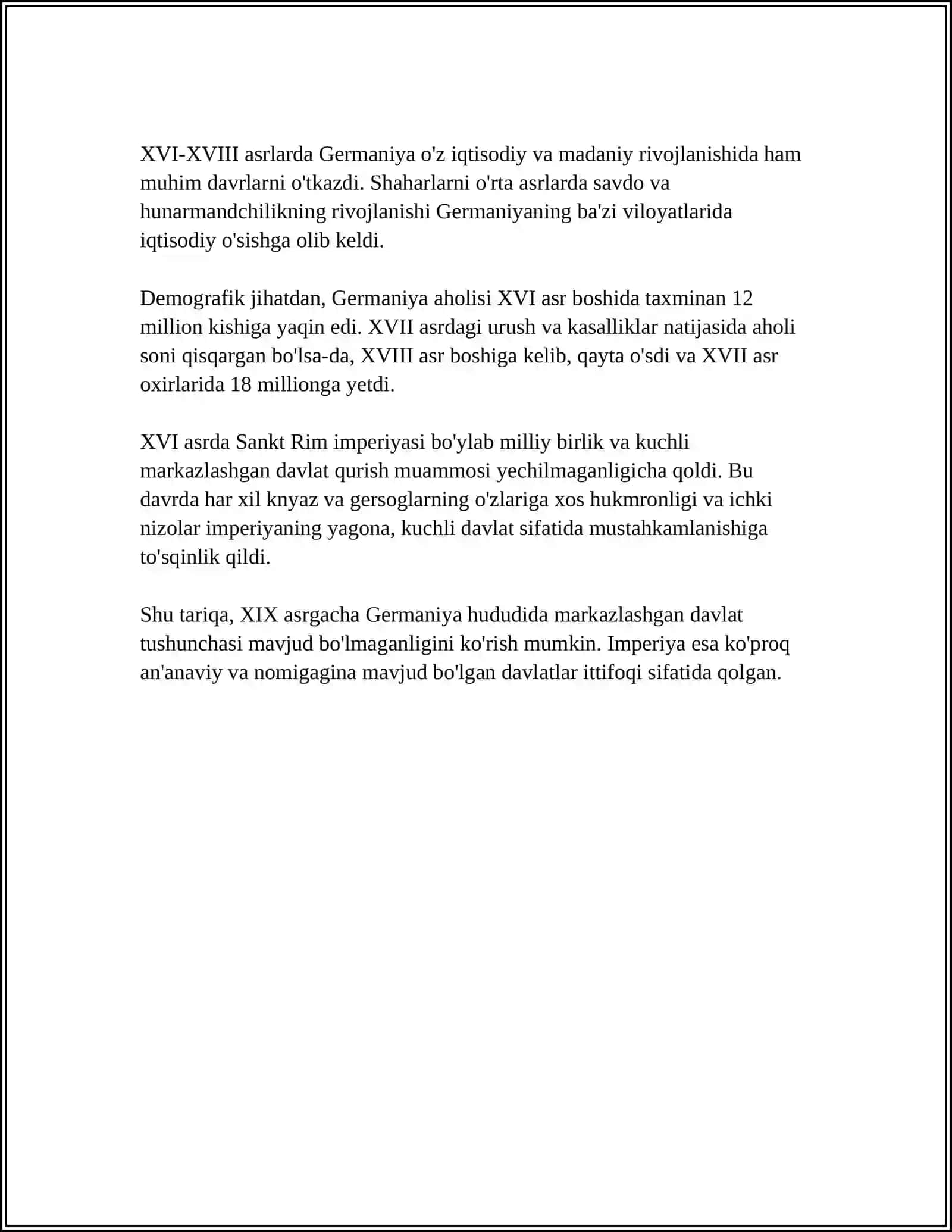 XVI-XVIII ASRLARDA GERMANYA IMPERYASI 4