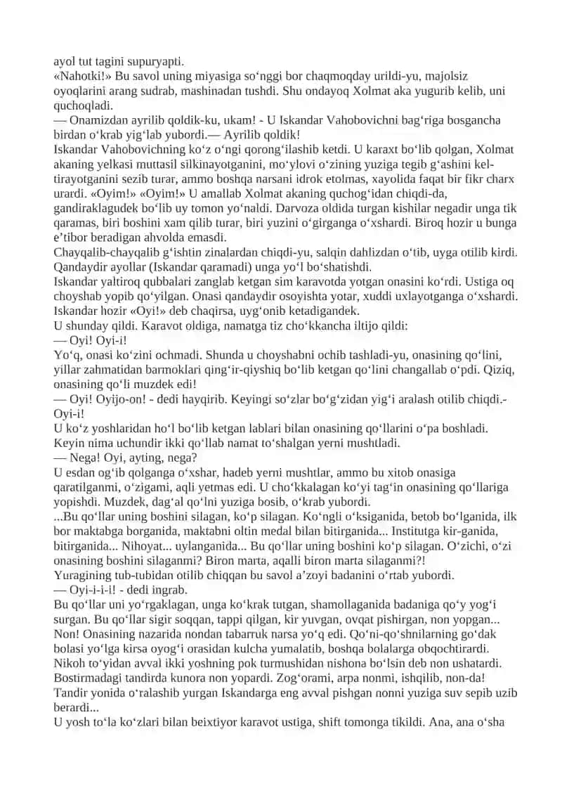 Oʻzbeklar (hikoya) [Oʻtkir Hoshimov] 4