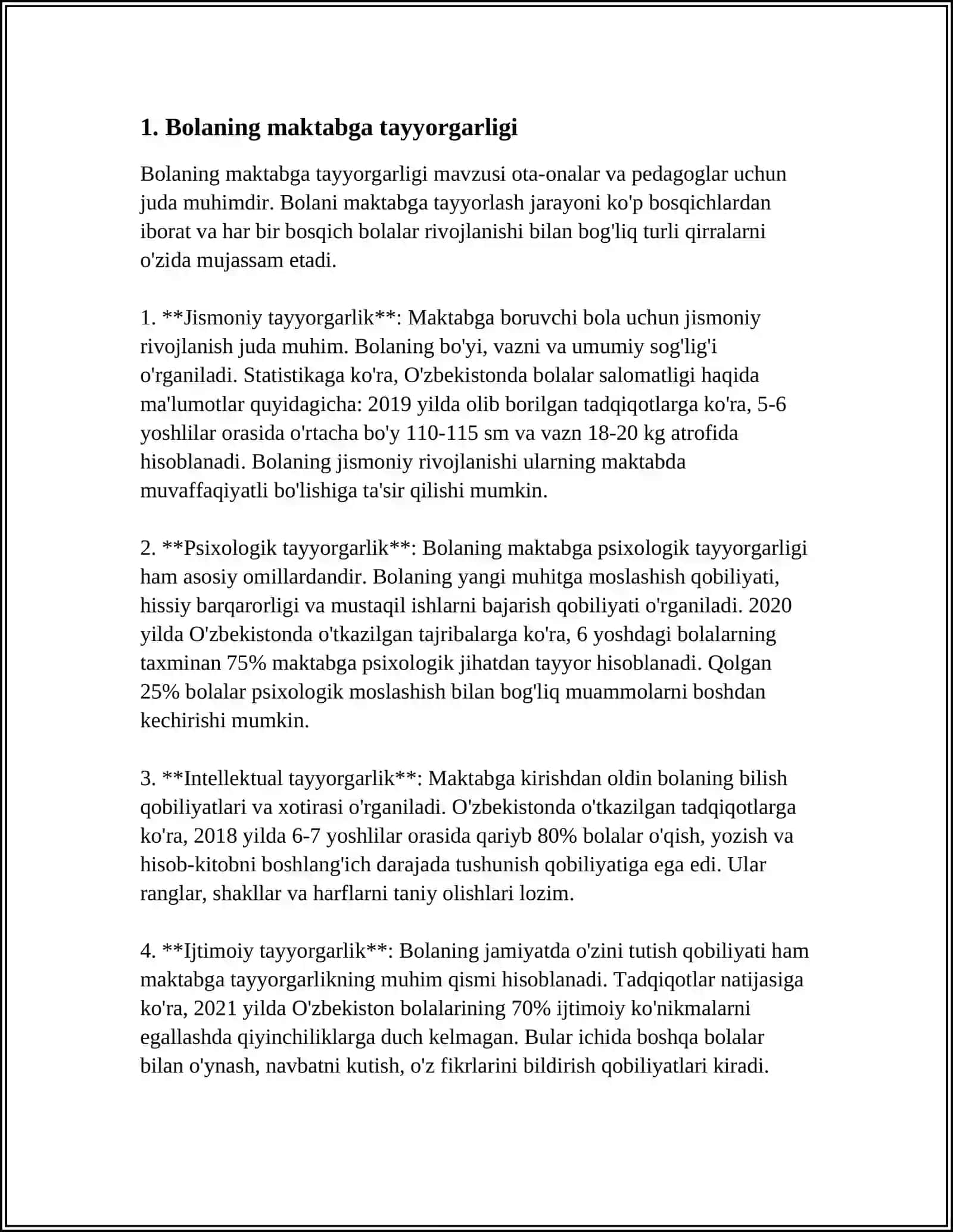 BOLANING MAKTABGA TAYYORGARLIGINING PSIXOLOGIK XUSUSIYATLARI 4