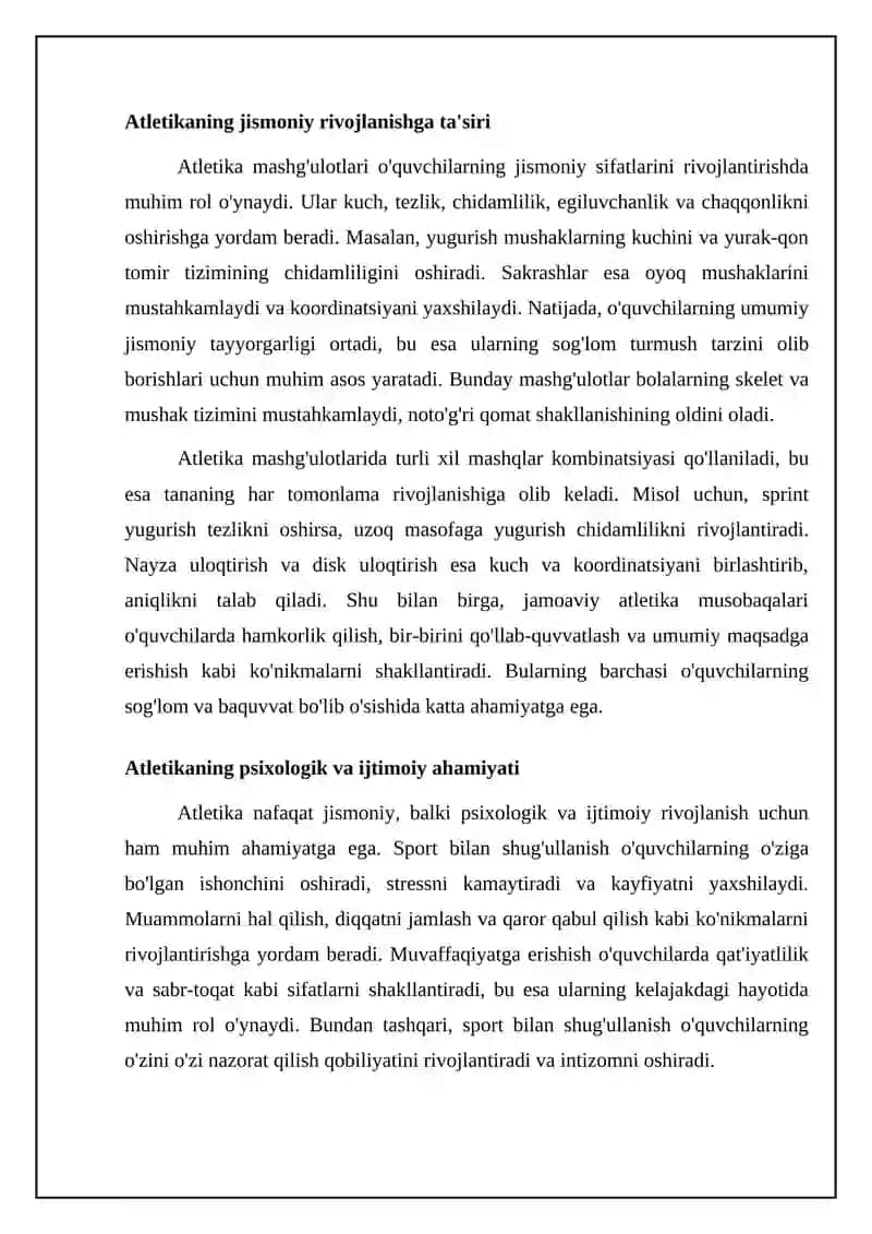 Yengil аtlеtikаning jismоniy tаrbiya tizimidаgi o‘rni vа аhаmiyati 4