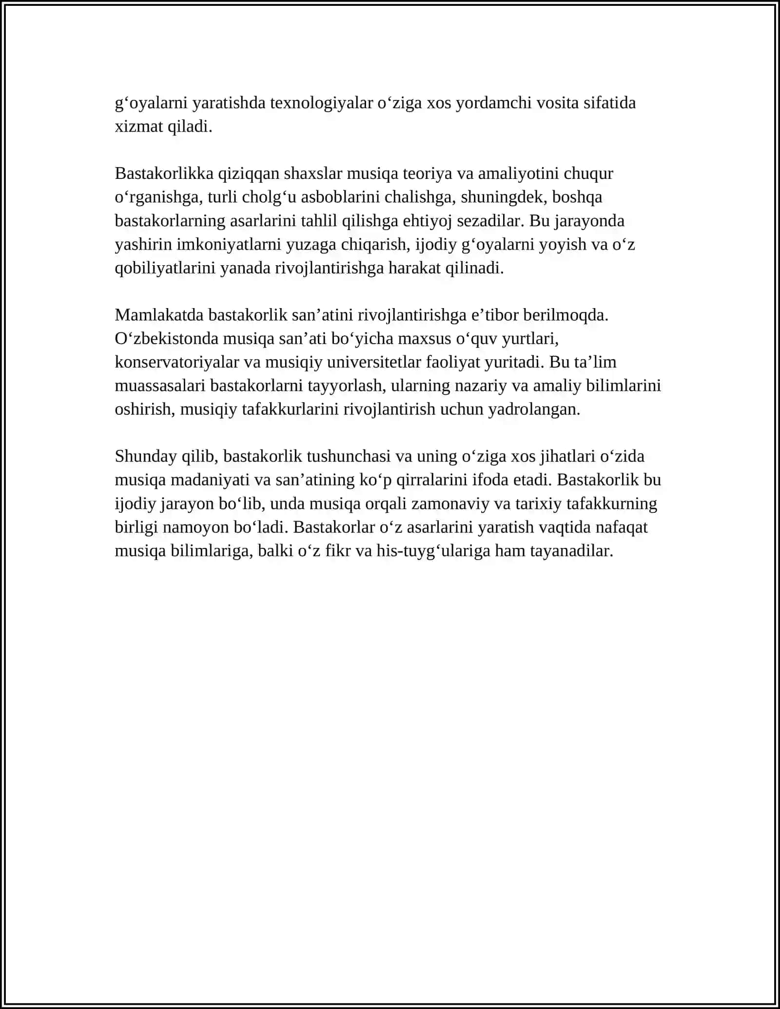 BASTAKORLIK XAQIDA REFERAT 4