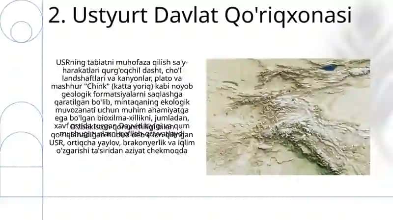 Oʻzbekiston hududidagi qoʻriqxonalar va milliy bogʻlar 4