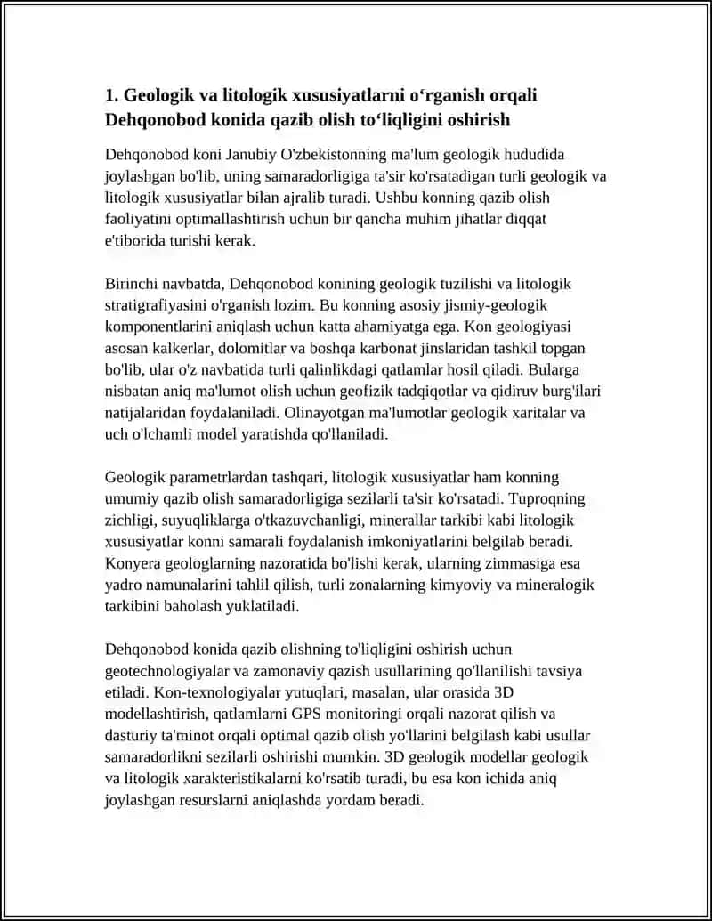 KALIY QATLAMLI NORUDA KONLARINI QAZIB OLISH TO‘LIQLIGINI OSHIRISH (DEHQONOBOD KONI MISOLIDA) 4