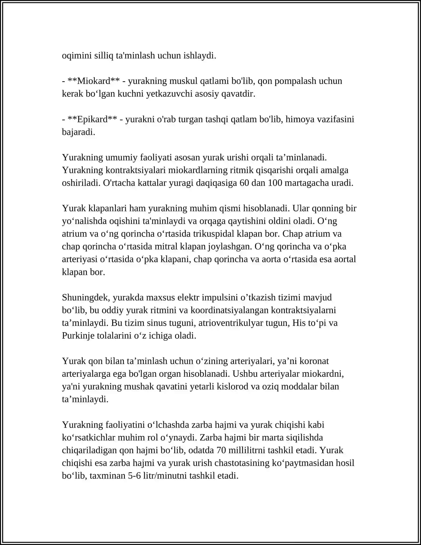 REFERAT YURAK QON -TOMIR TIZIMI TUZILISHI 4