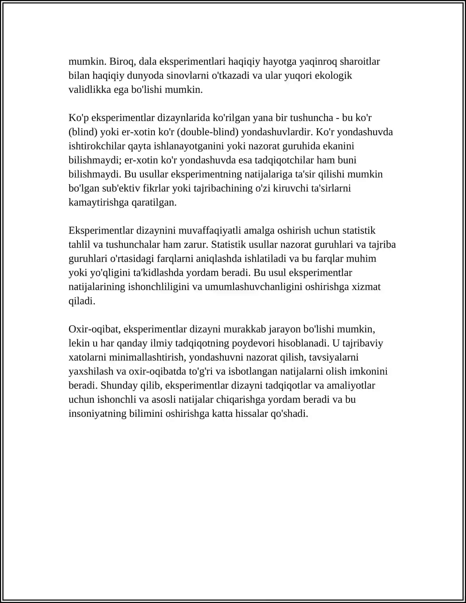 EKSPERIMENTLARNI ROTOTABEL REJALASHTIRISH 4