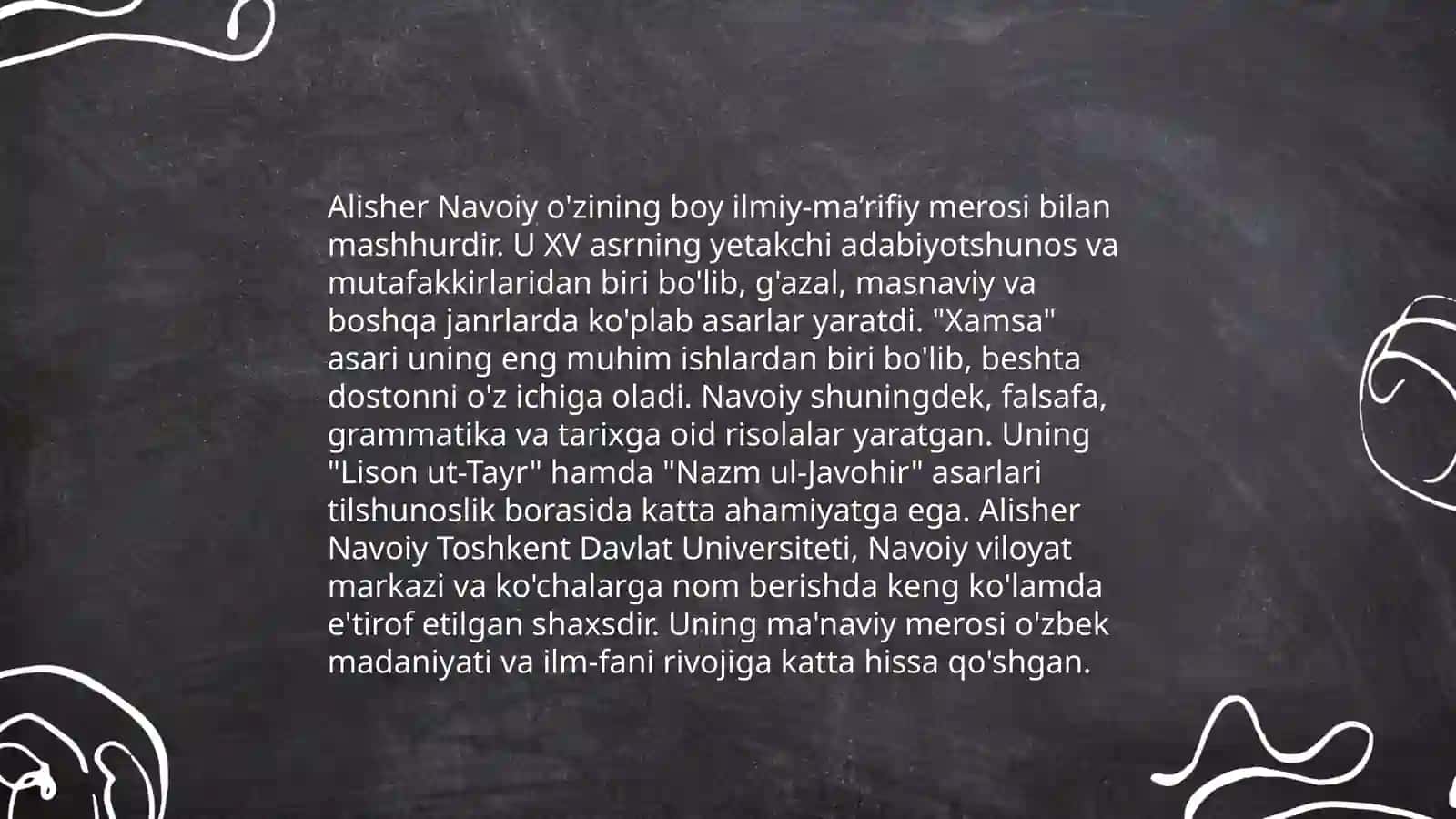 Alisher Navoyining hayoti va ijodi ilmiy meroslari va faolyati 4