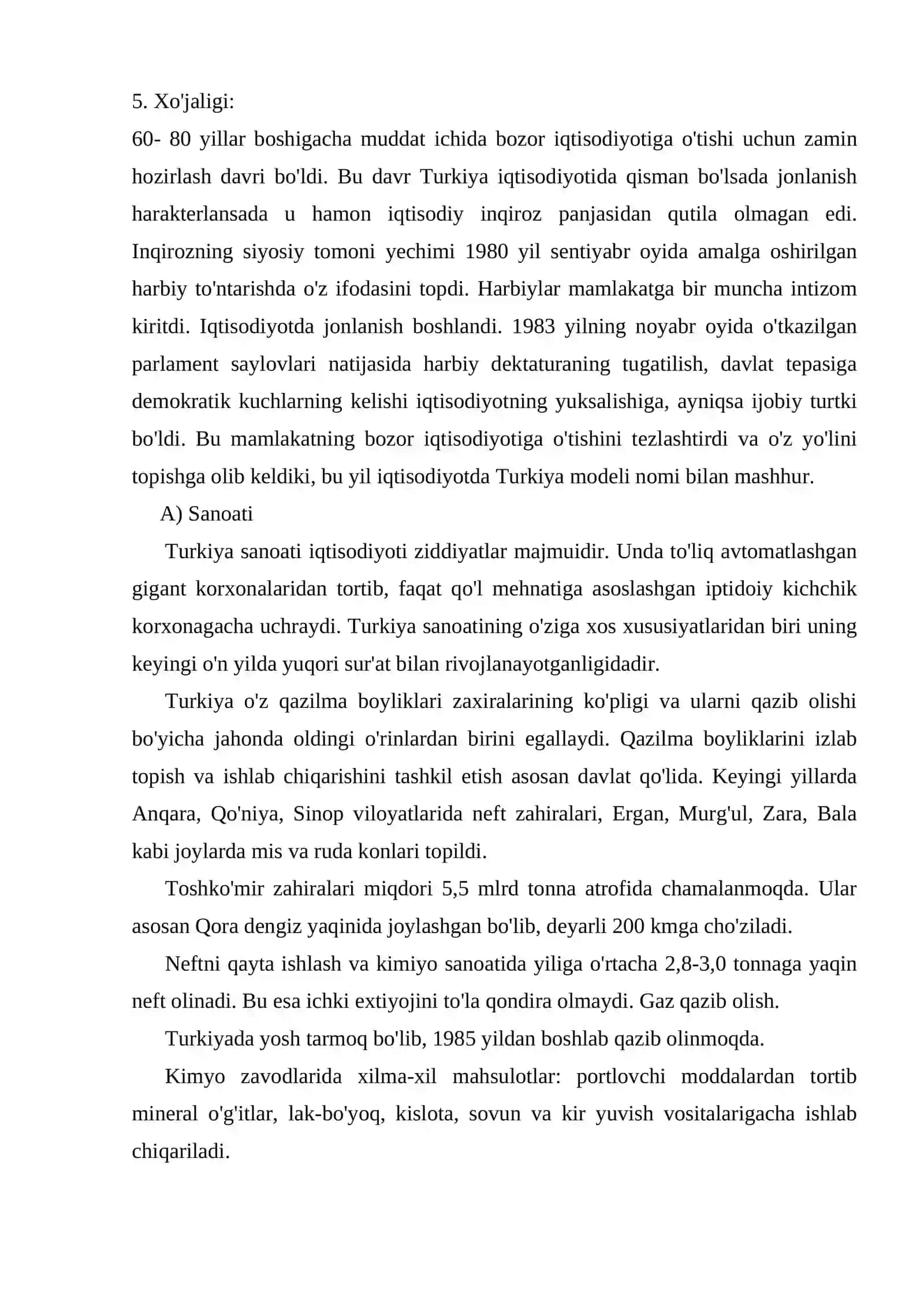 Turkiya va Misr arab respublikasi iqtisodiy geografik tavsif 4