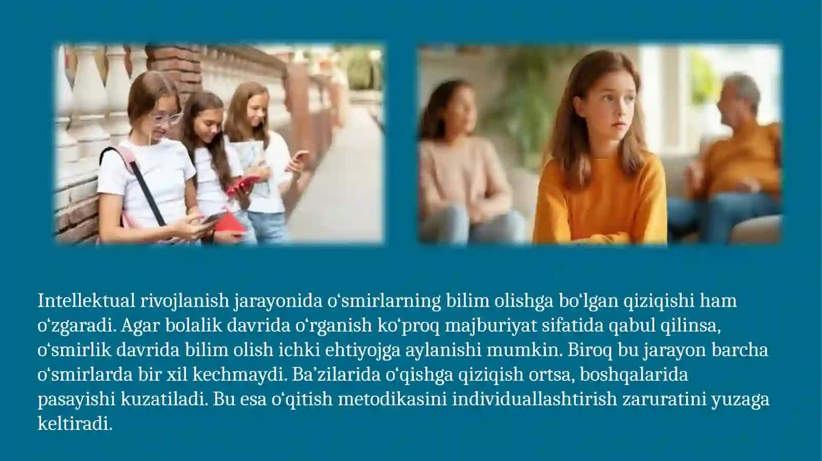 O'smirlik davri intellektual va emotsional rivojlanish xususiyatlari 4