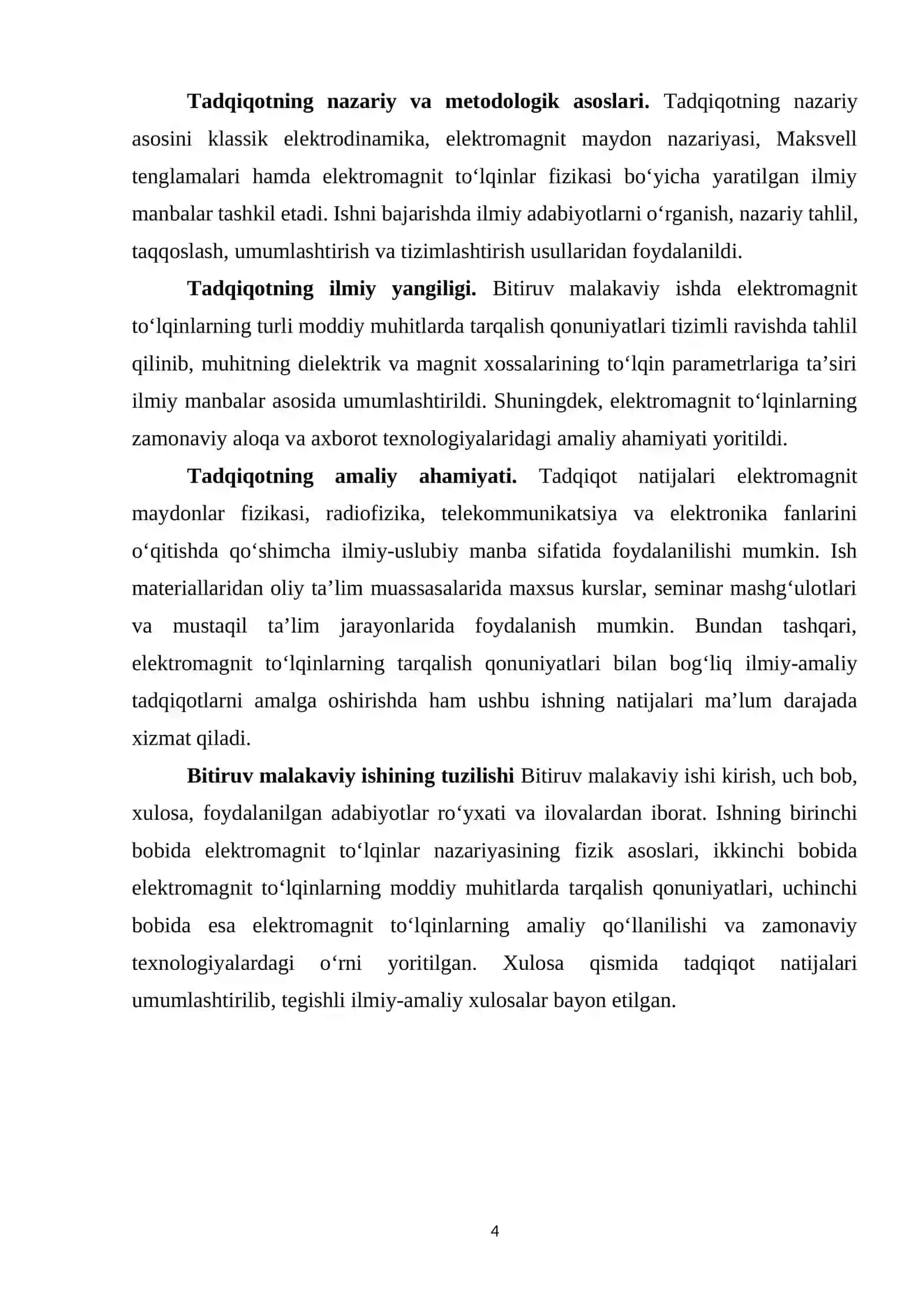 ELEKTROMAGNIT TO‘LQINLARNING AMALIY QO‘LLANILISHI VA ZAMONAVIY TEXNOLOGIYALAR 4