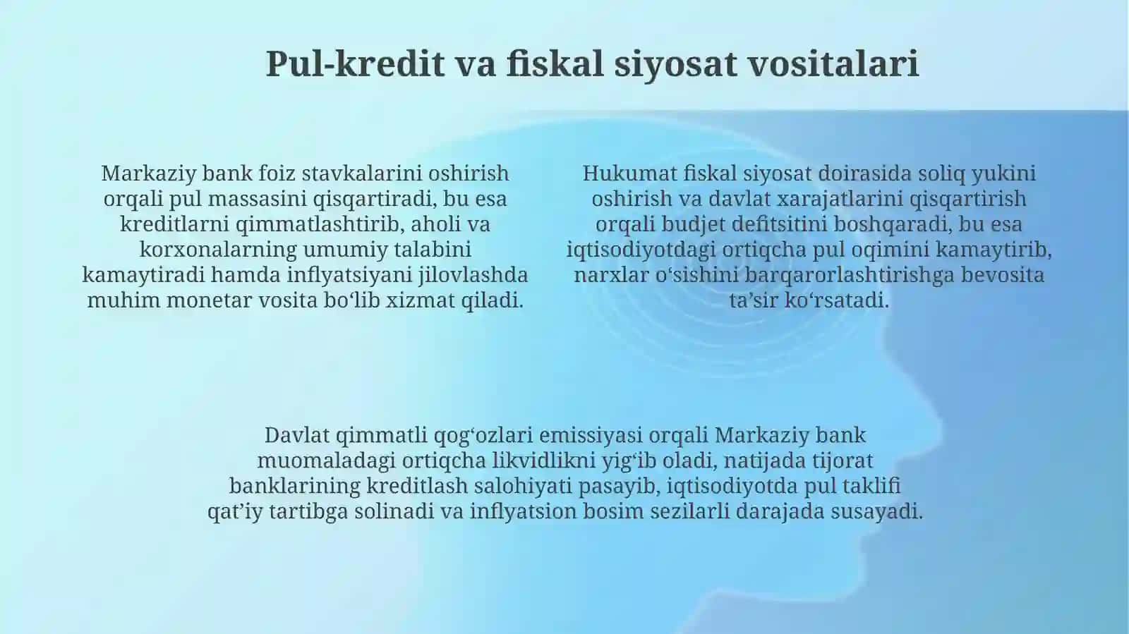 Inflyatsiyaga qarshi siyosat 4