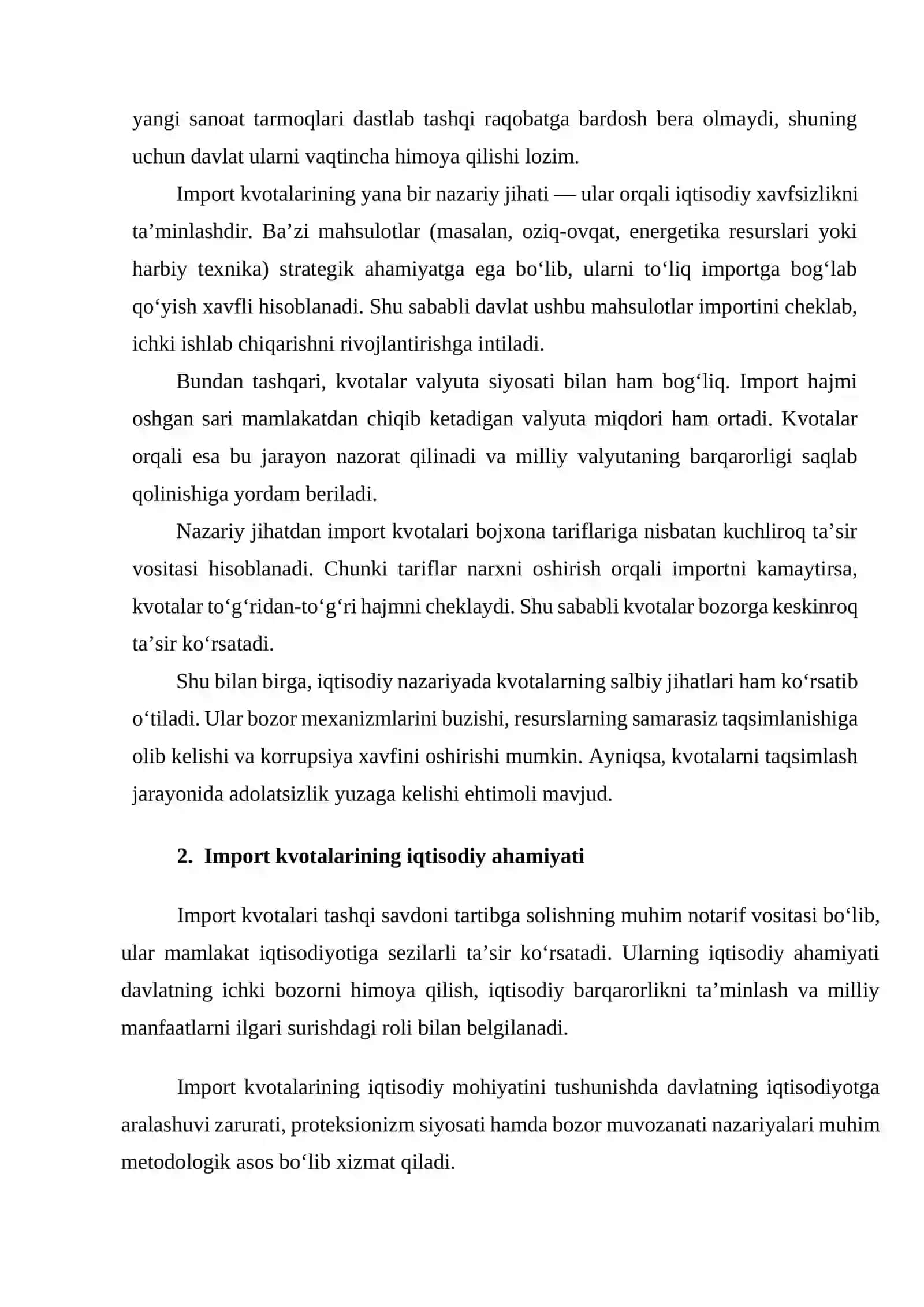 Importni kvotalar orqali tartibga solish 4