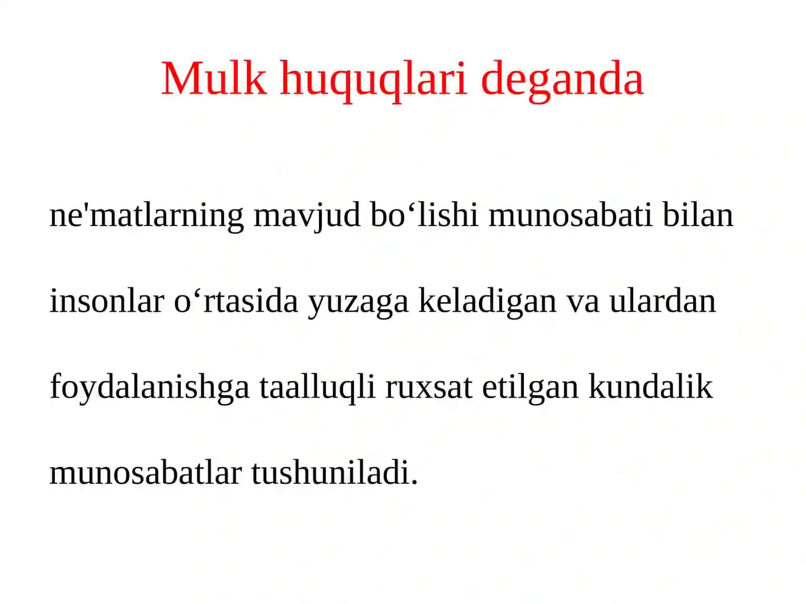 3-mavzu.Mulk huquqlari nazariyasi va Mulkchilik shakllari rivojlanish evolyutsiyasi 4
