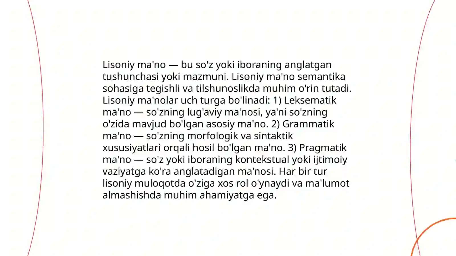 Lisoniy shakil va lisoniy ma'no 4