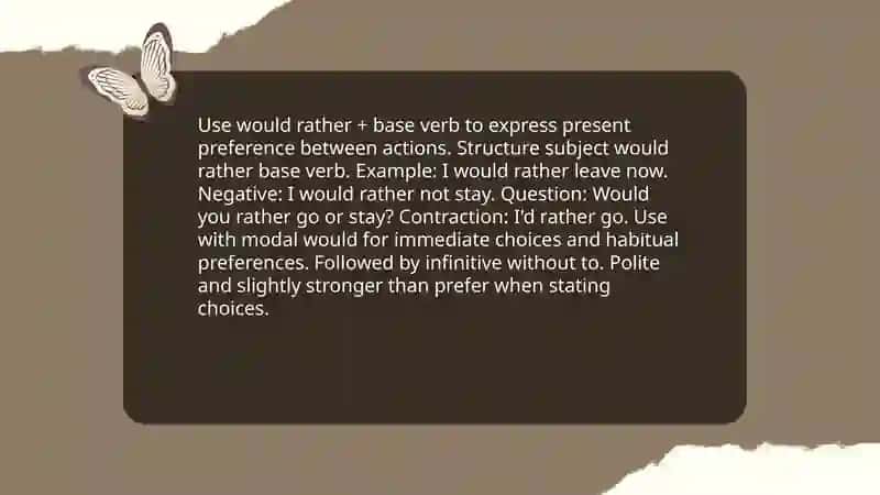 Meaning and functions of rather, had better, and prefer 4