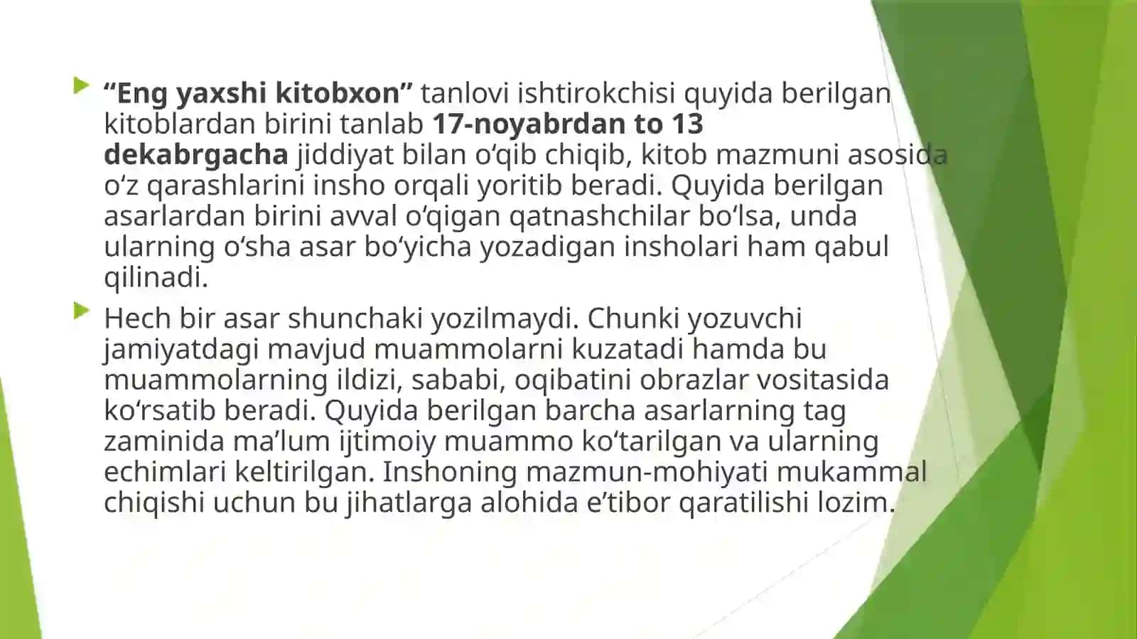 "Eng yaxshi kitobxon" klubini yaratish uchun reja ishlab chiqish 4