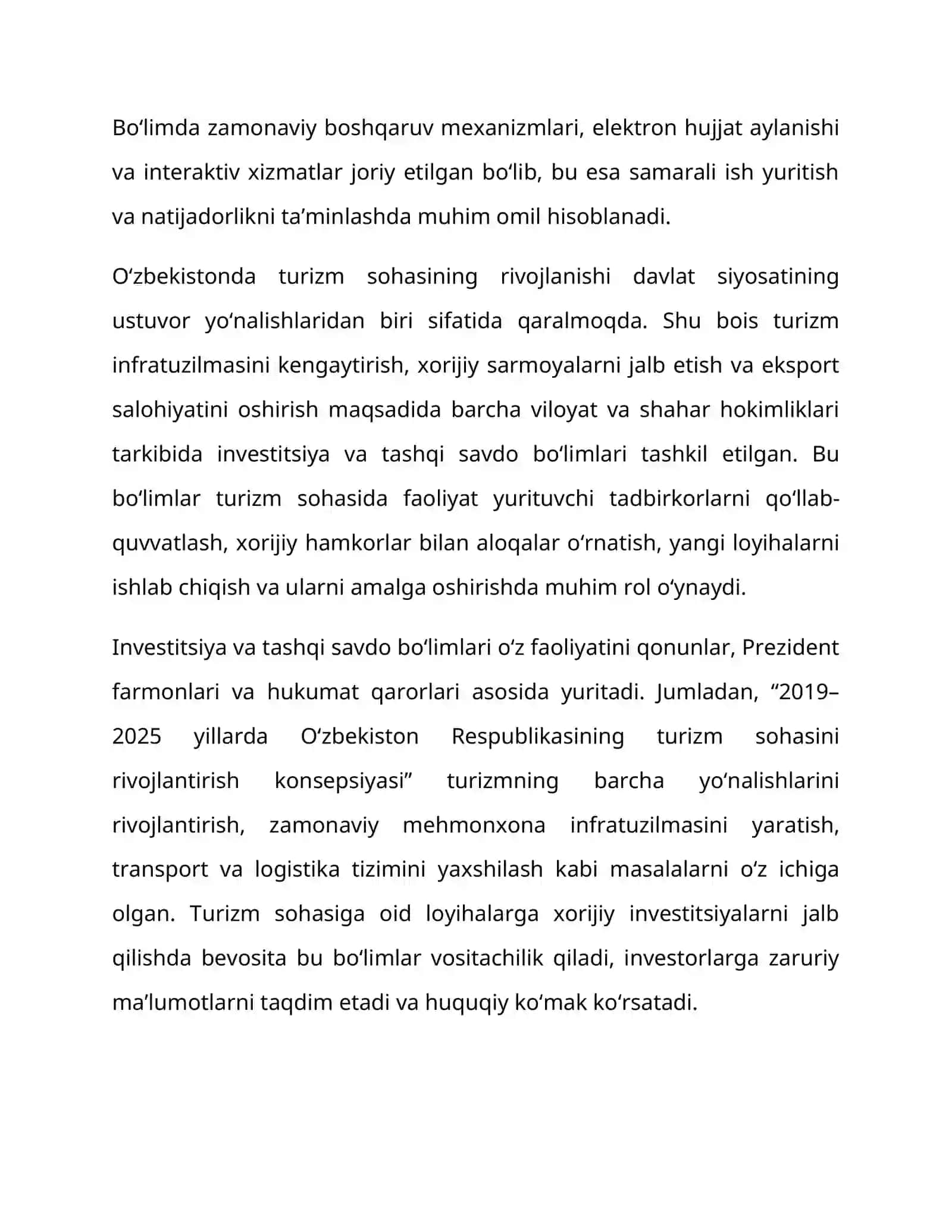 Investitsiya va tashqi savdo bo‘limining tuzilmasi va funksiyalari 4