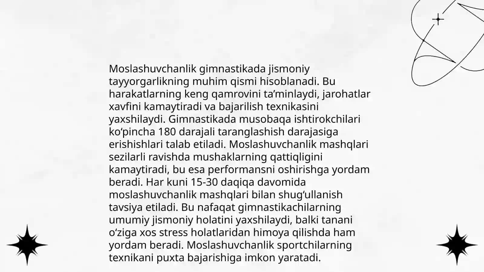 Gimnastikada jismoniy sifatlarning ahamiyatlari 4