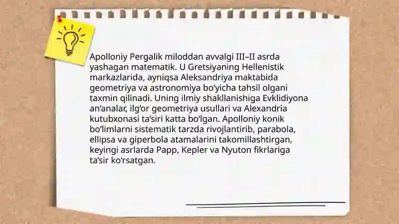 Apolloniy Pergalik hayoti va ilmiy faoliyati 4