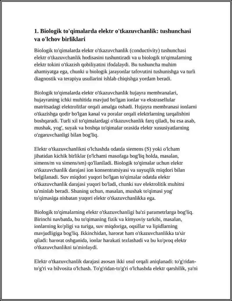 BIOLOGIK TO'QIMALARLARNING ELEKTR O'TKAZUVCHANLIGI 4