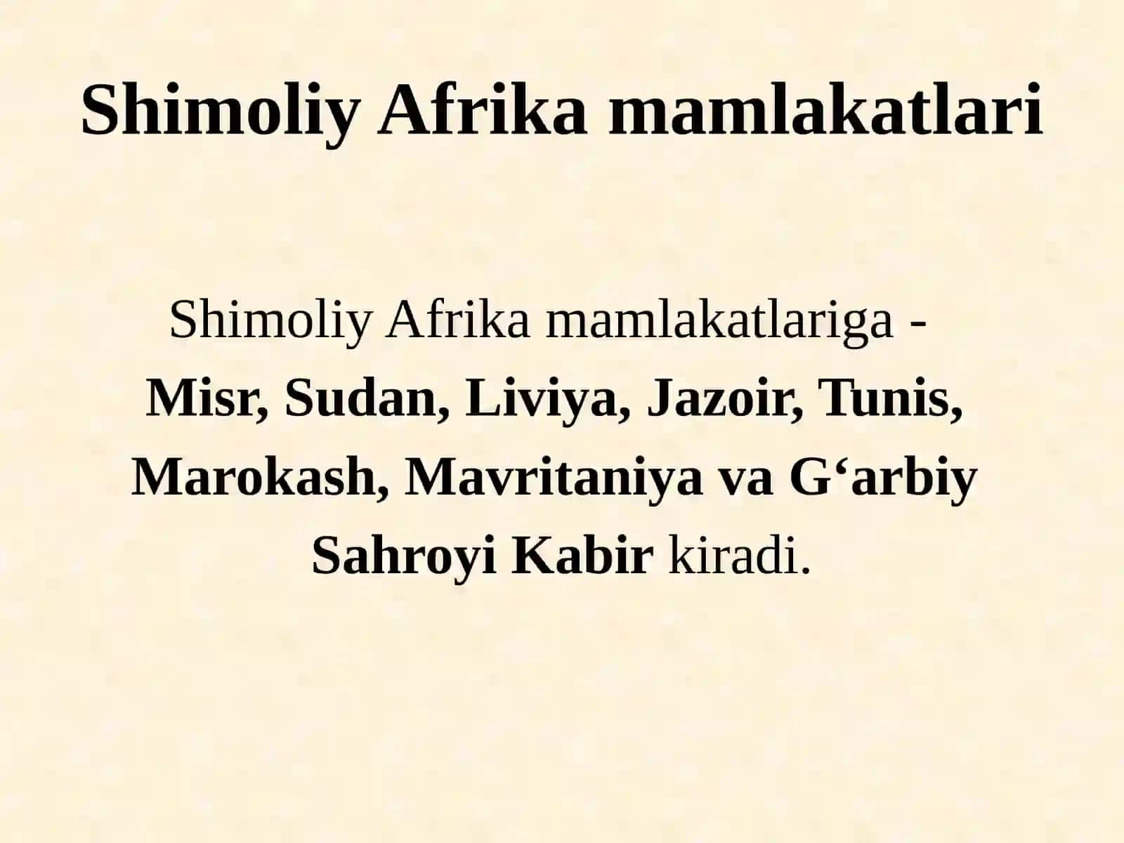 Shimoliy Afrika mamlakatlari 4