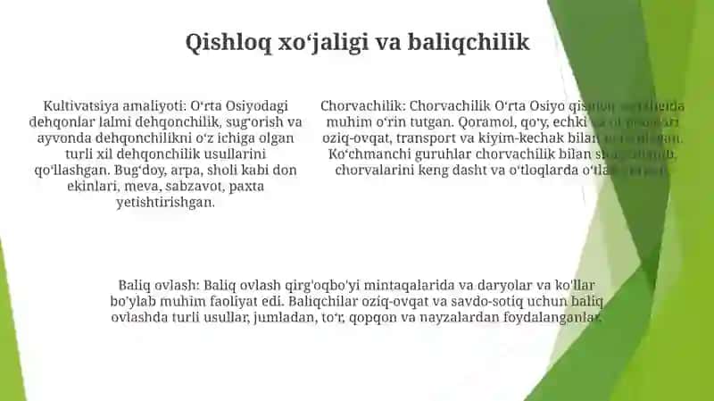 G'Arbiy Osiyo Xalqlari HoʼJaligi Va Madanyati 4