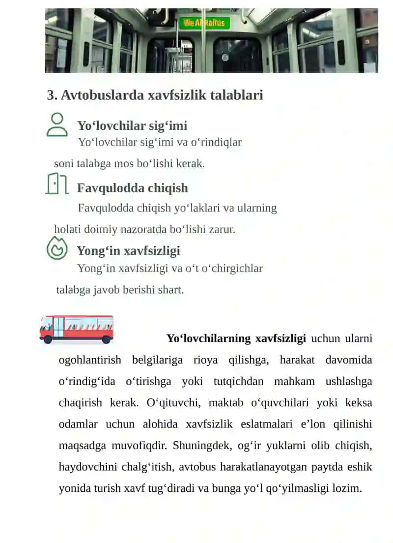 Shahar yo`lovchi transportida xavfsizlik talablari 4