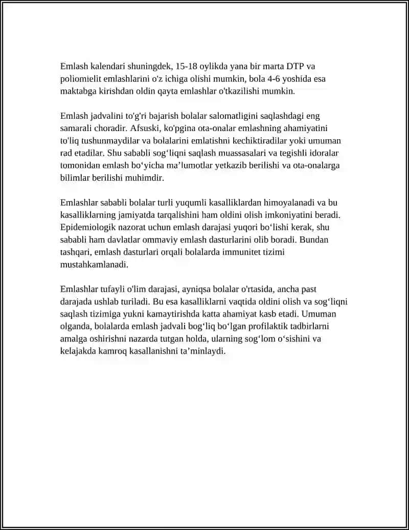 Bolalarda Amalga Oshiriladigan Profilaktik Emlashlar Va Ularning Ahamiyati Haqida 4