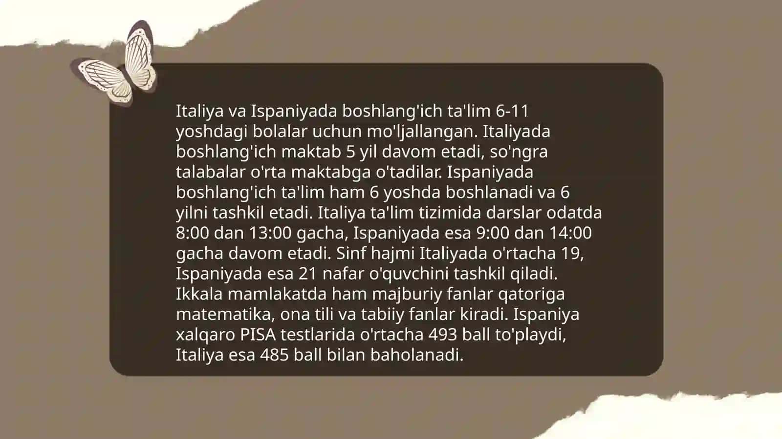 Italiya va Ispaniyada ta'lim-tarbiya masalalari olib borilishi va qiyosiy tahlili 4